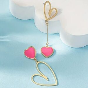 ✨ModCloth Posey Pink Heart Earrings